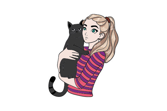 Anime Girl Holding a Cat Embroidery Design Review
