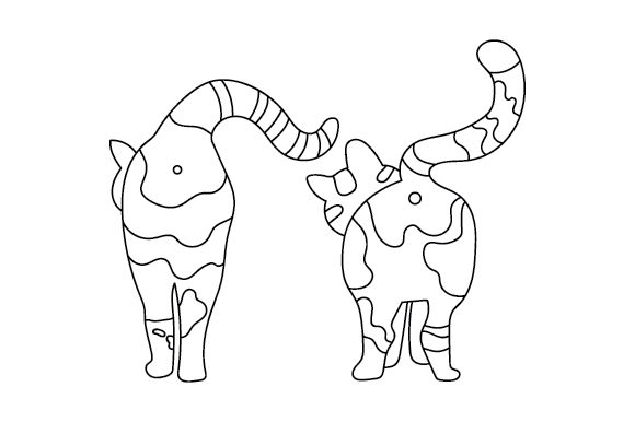 Cat Butts Colouring Page Embroidery Review