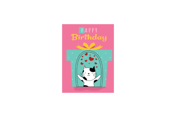 Cat Hand Drawing Valentine Love Card