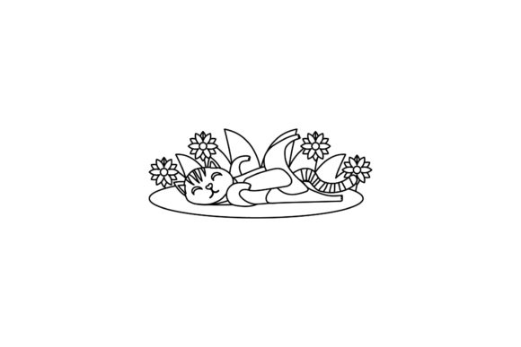 Cat Icon Cute Played Coloring Page Review