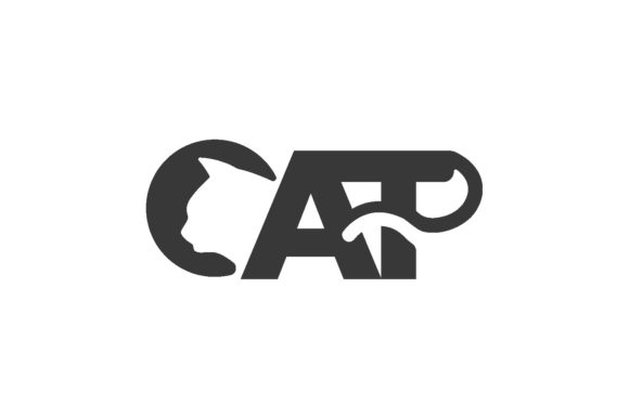Cat Logo Typography Design Vector Review