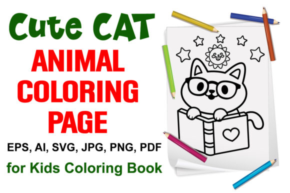 Cute Animal Coloring Page Kitty Cat Review
