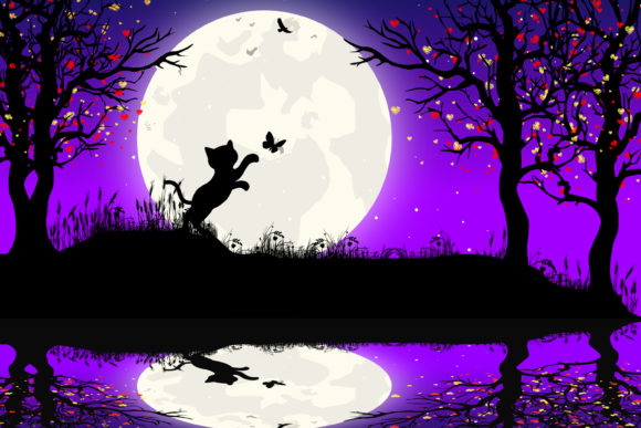 Cute Cat and Butterfly Silhouette Review