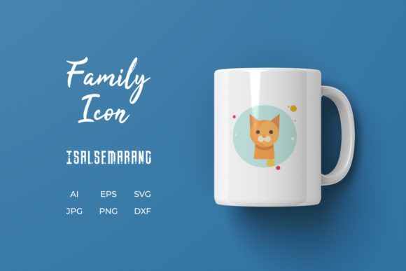 Family Icon Cat Pet Circle Blue Review