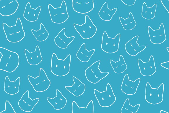 Simple Cat Seamless Pattern Blue Design Review